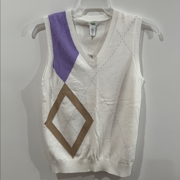 Izod XFG Womens Golf V-Neck Argyle Knit Sweater Size Small - Picture 6 of 9